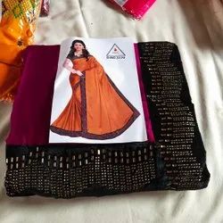 Ladies Satin Designer Saree