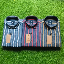 Mens Dark Red Printed Cotton Shirt