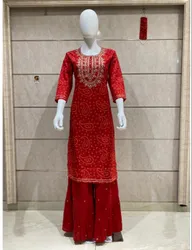 Premium Cotton Kurti With Divider Sharara