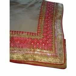 Zari Work Bridal Satin Saree