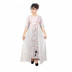 Ladies Front Slit Printed Cotton Kurti