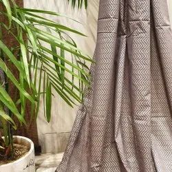 Cotton Grey Colour Gold Print Fabric