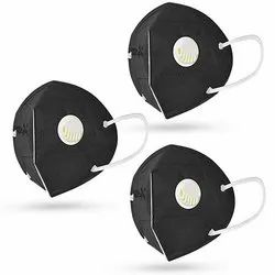 3 Pack Black Respirator N95 Face Mask