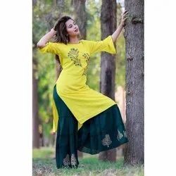 Printed Bell Sleeve Palazzo Suit