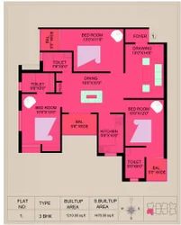 Residential Flat no.101/A, 3 BHK