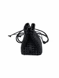 Genuine Leather medium Capacity Drawstring Bucket tote Bag