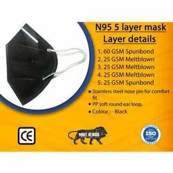 N95 5 Layer Black Face Mask