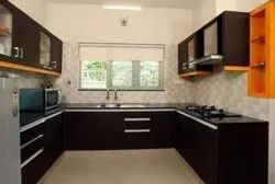 U Shape Wooden Modular Kitchen