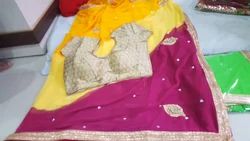 Malti Najmjn With Stitch Saree Fancy Blouse