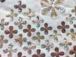 Buy Floral Sequin Fabric Online In India