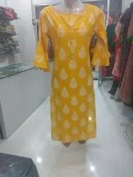 Straight Kurti With Bell Sleeve
