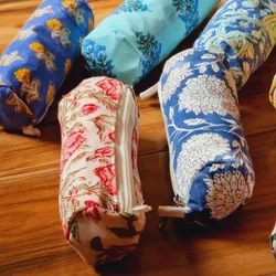 Block Printed Cotton Pencil pouch