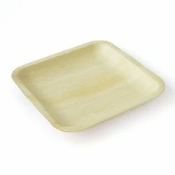 8 Inch Square With Rib Shape - Disposable Areca Palm Plate