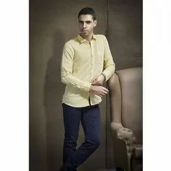 Men Yellow Plain Shirts