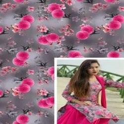Digital Printed Silk Crepe  Fabric