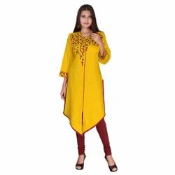 Rayon Embroidery Designer Kurtis