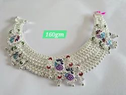 Heavy Design Silver Party Wear Payal
