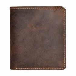 Genuine Crazy Horse Men's Vertical Wallet - Brown