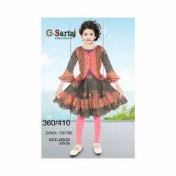 Bell Sleeves Girls Frock With Legging