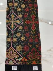 Multicolored Embroidered Cotton Fabric Vibrant Elegance in Every Thread