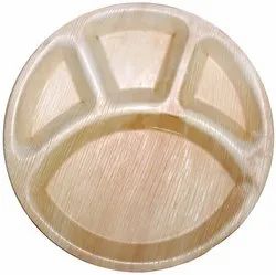 4 Compartment Areca Round Plate