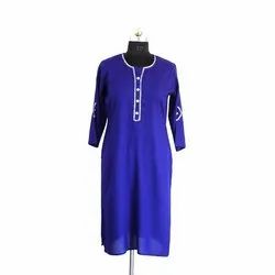 Ladies Blue Plain Kurti