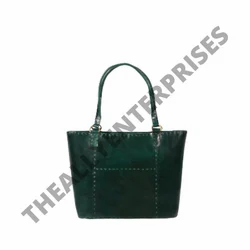 Green Leather Tote Bag